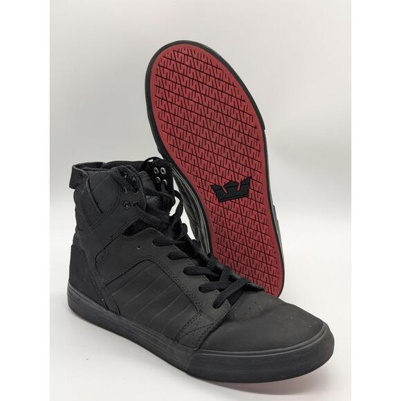 Supra Muska 001 Triple Black SkyTop High Top Red Carpet Shoe S18187 Mens Size 10